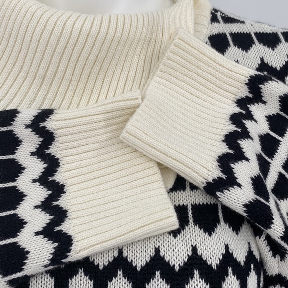 Talbots Black Cream Button Mock Turtleneck Sweater 1X - Picture 8 of 11